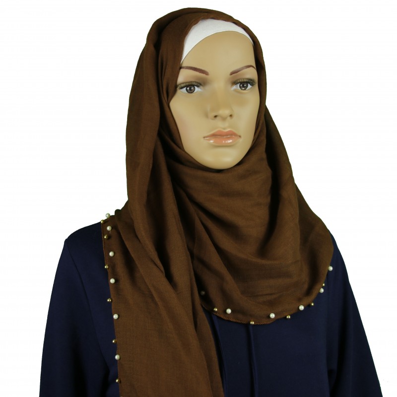 Brown Pearl Mix Hijab