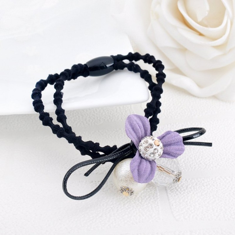 Light Purple Flower Pearl Bobble Hair band