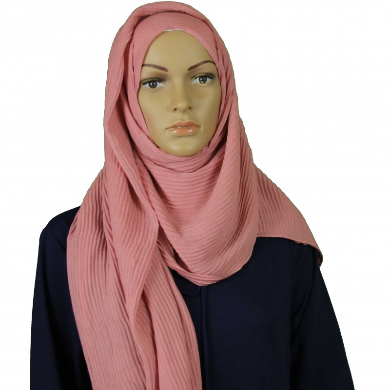 Dusty Pink Ripple Crinkle Hijab