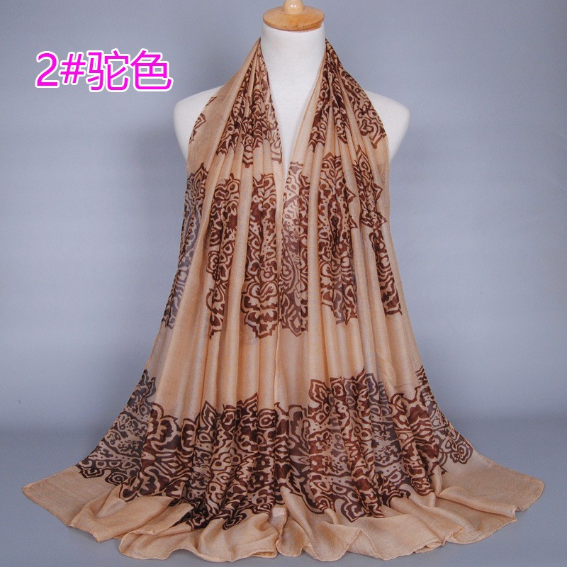 Camel Vintage Henna Print Hijab