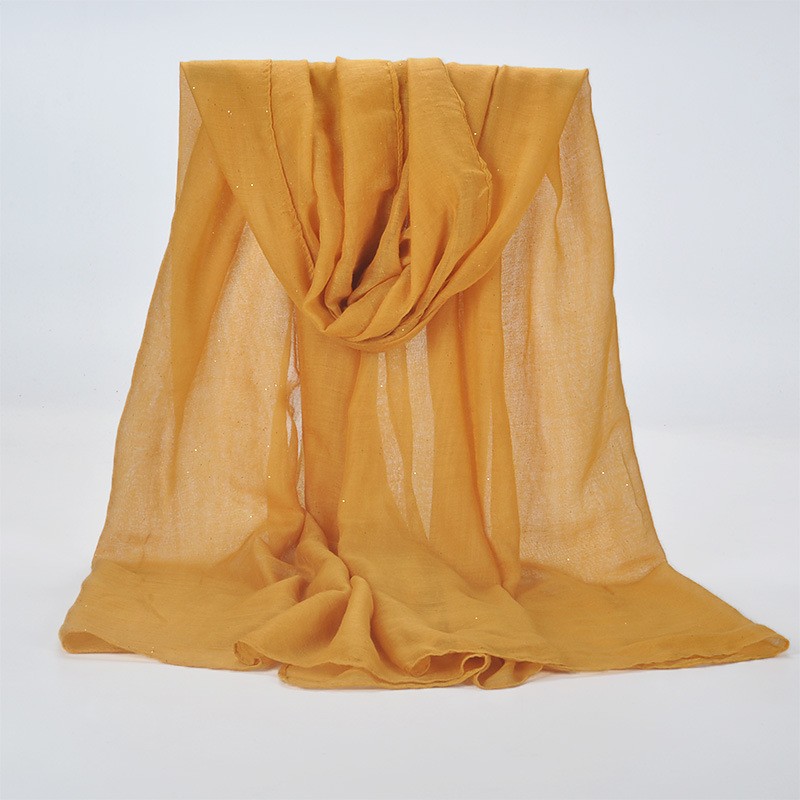 Yellow Maxi Gold Glitter Hijab