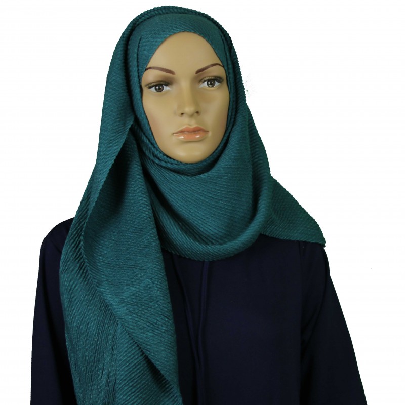 Teal Crushed Crinkle Hijab