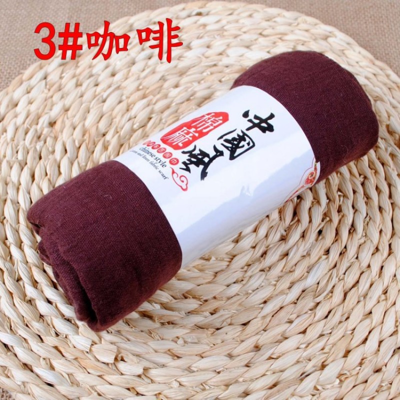 Coffee 190x110cm Cotton Linen Plain Maxi Hijab