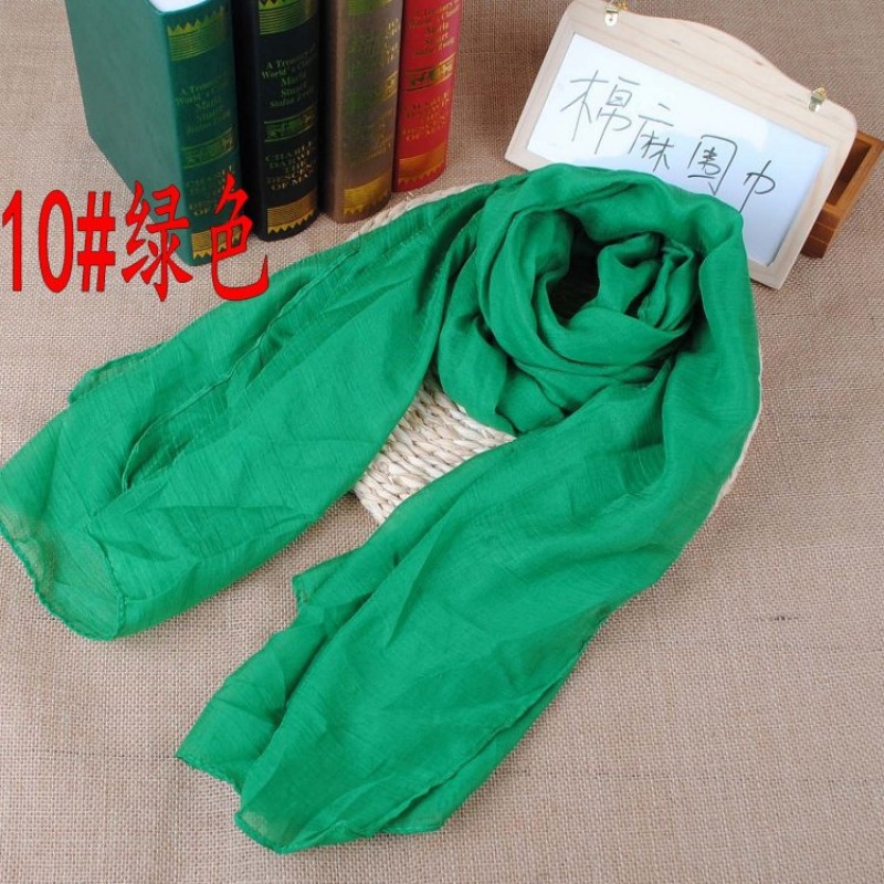 Green Plain Cotton Maxi 180x90cm Hijab