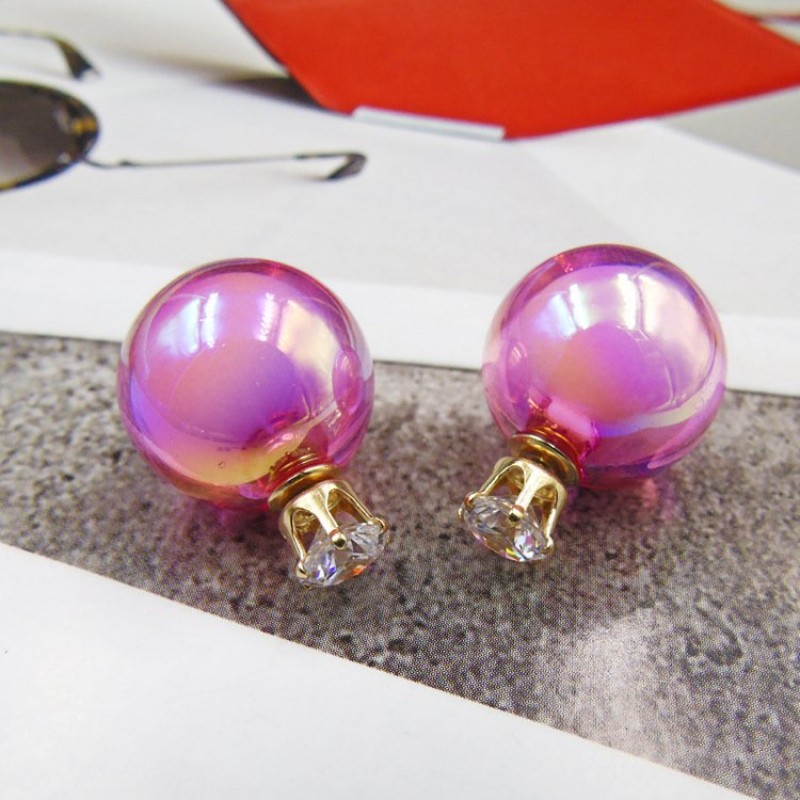 Pearlescent Rose Red Studs