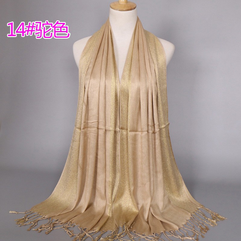 Camel Gold Print Cotton Hijab