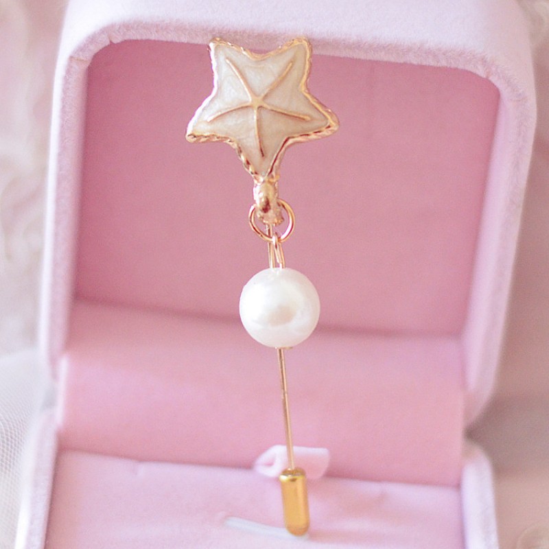 Beige starfish Sea life hijab pin 