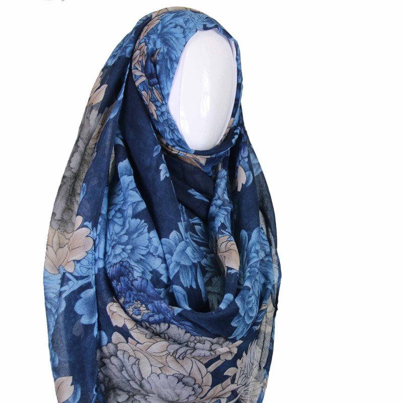 Blue Botanics Print Hijab