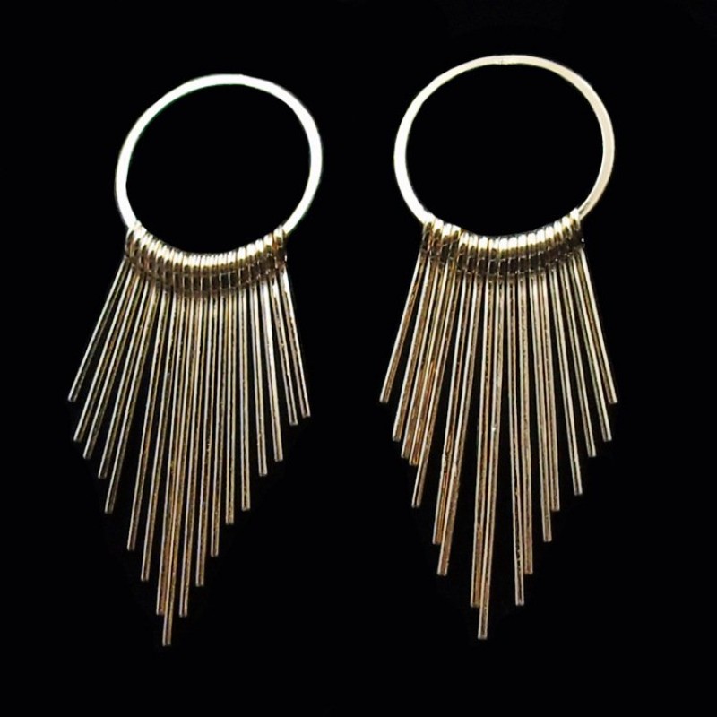 Gold Tassel Geometric earrings