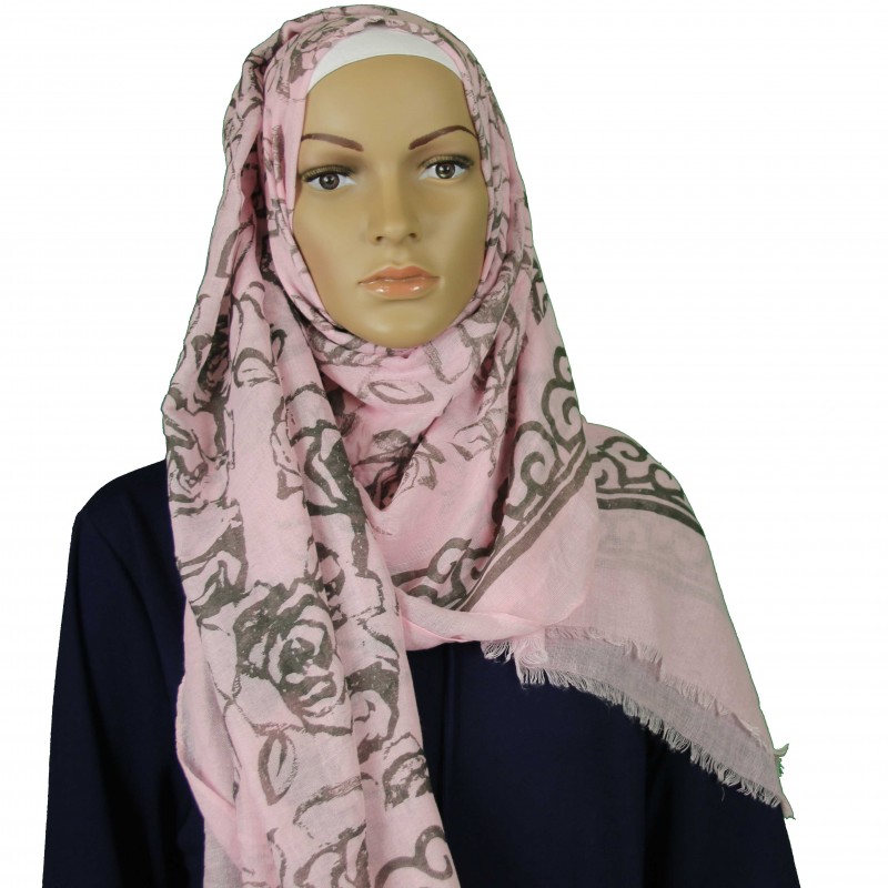 Pink Rose Trellis Hijab
