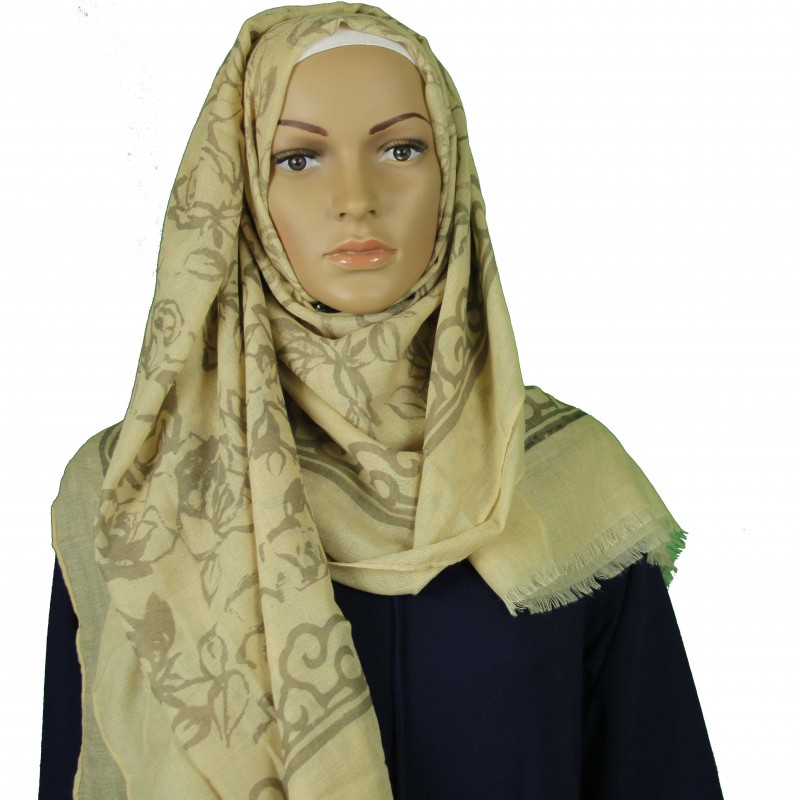 Brown Rose Trellis Hijab