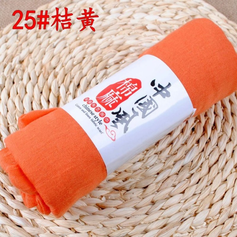 Orange 190x110cm Cotton Linen Plain Maxi Hijab