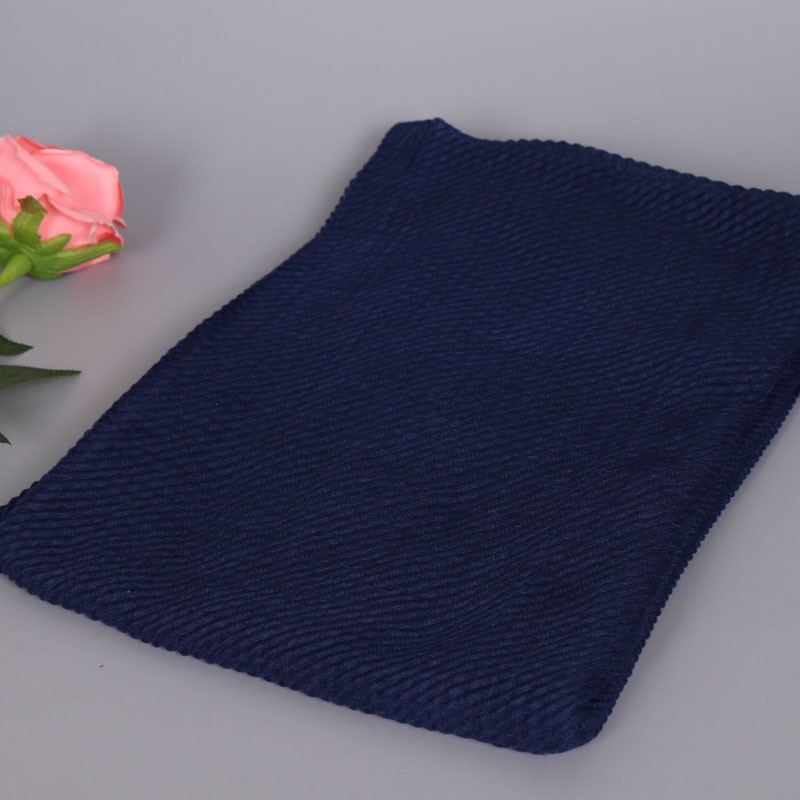 Navy Crimpled Crinkle Hijab