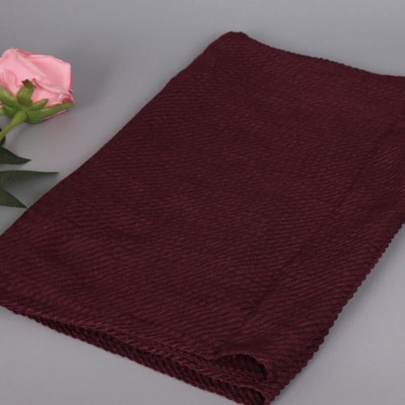 deep wine red Crimpled Crinkle Hijab