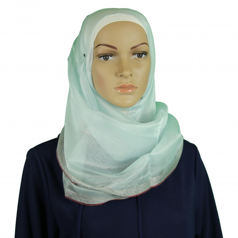 Mint Shimmer Silk Hijab
