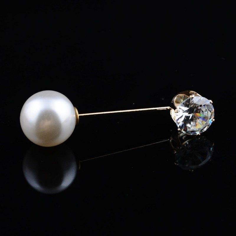 White Swarovski Pearl Hijab Pin 