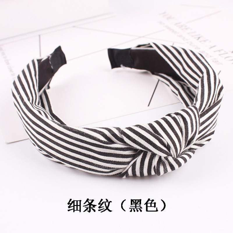 Pinstripe Large Floral Hair Band