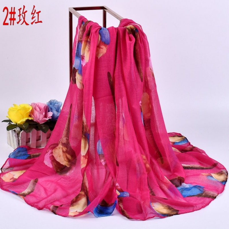 Rose Red Ice Cream Viscose Print Hijab