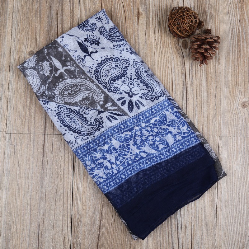 Navy Paisley Mosaic Print Hijab