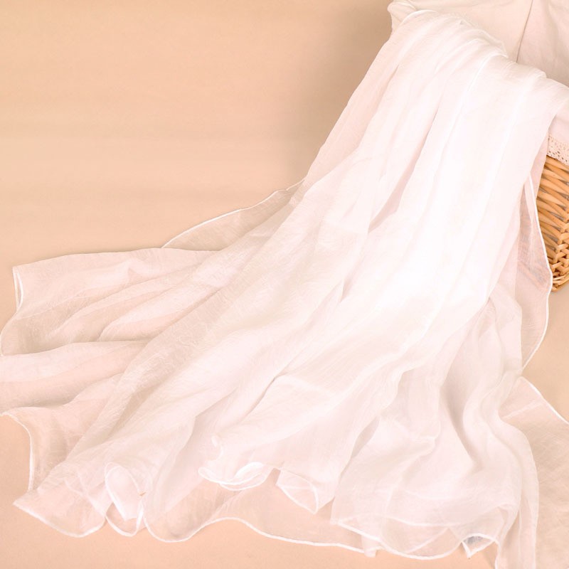 white 174x150 Silk Chiffon Hijab