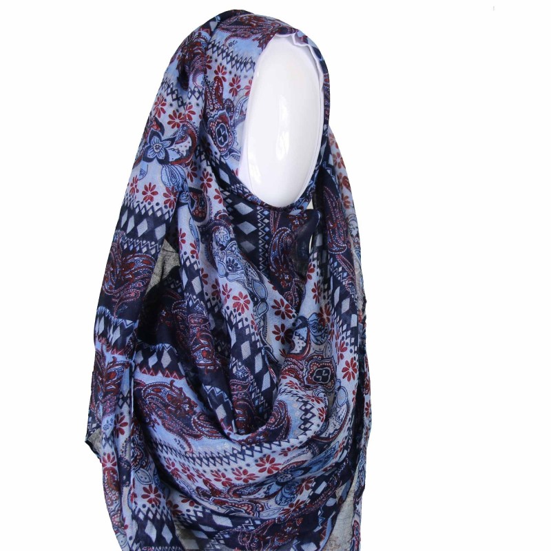 Navy Native Print Hijab