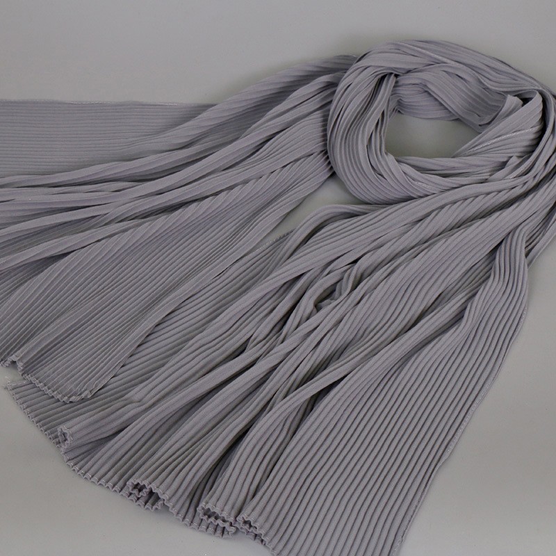 gray Pearl Chiffon Crinkle Hijab