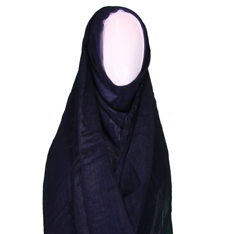 Navy Sheen Silk Hijab