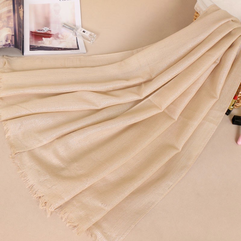 Beige Silver Weave Cotton Hijab