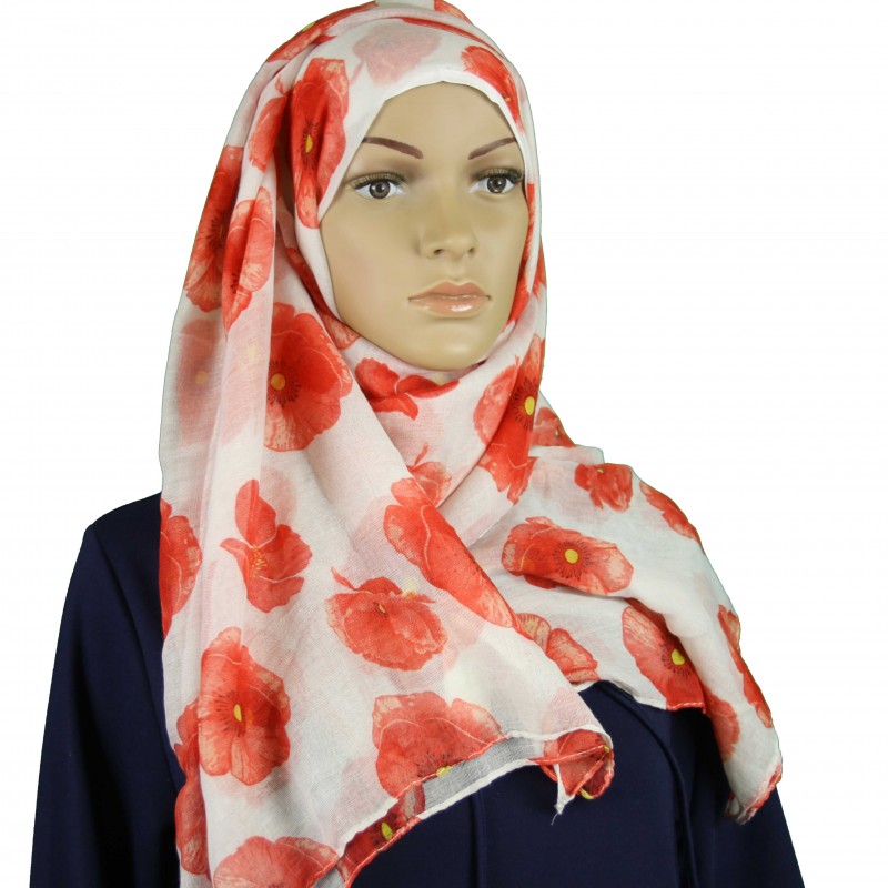 White Poppy Hijab