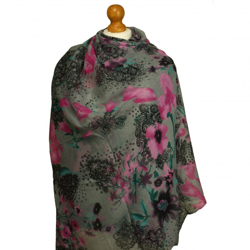 Floral Fresco Light Grey