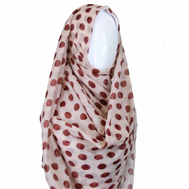 Light Red Polka Print Hijab
