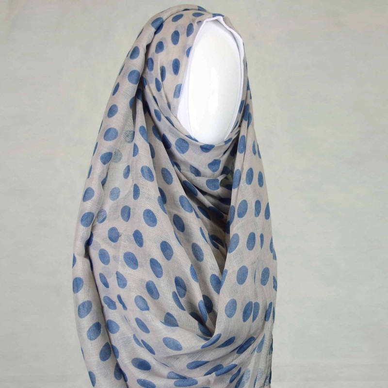 Light Blue Polka Print Hijab