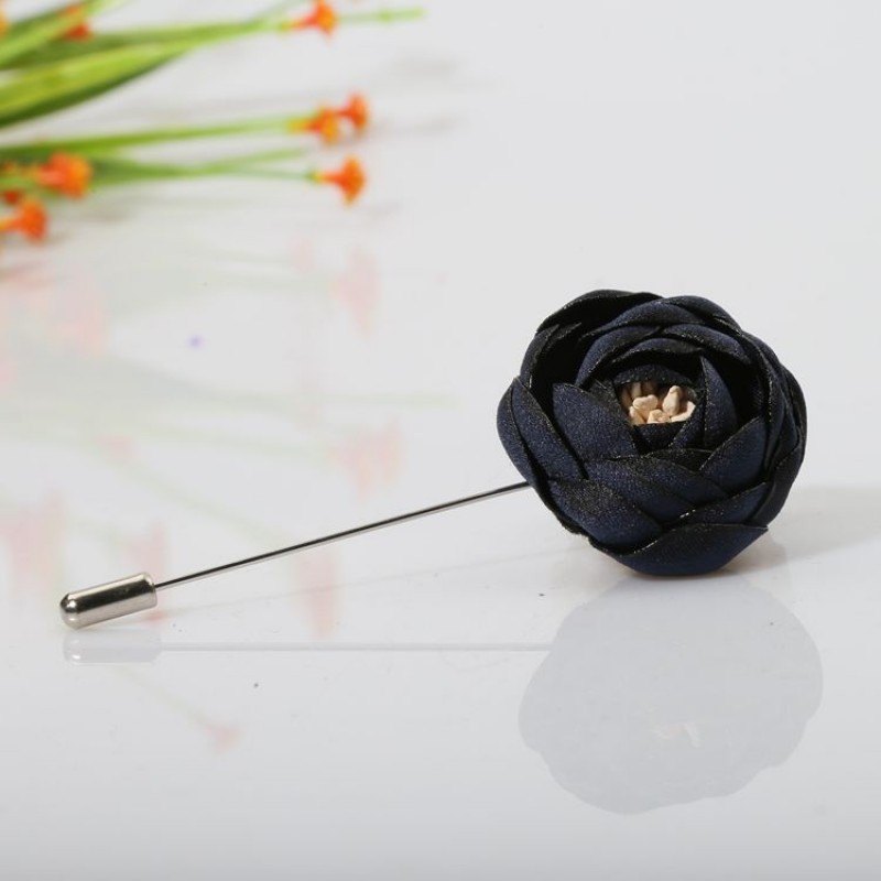 Navy Large Floral Rosie Hijab Pin 