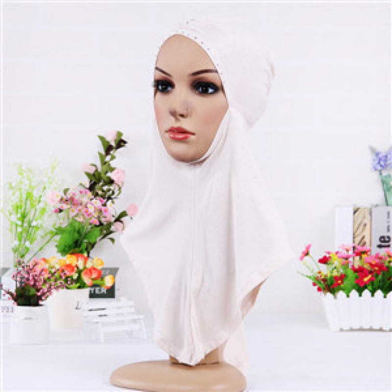 Off White Pinched Full Hijab Underscarf 
