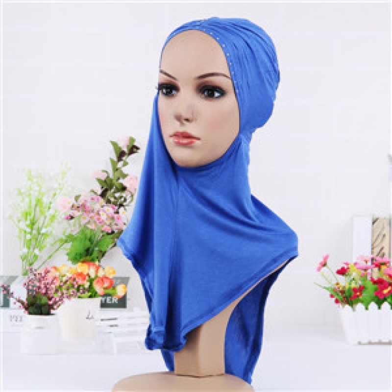 Sky Blue Pinched Full Hijab Underscarf 