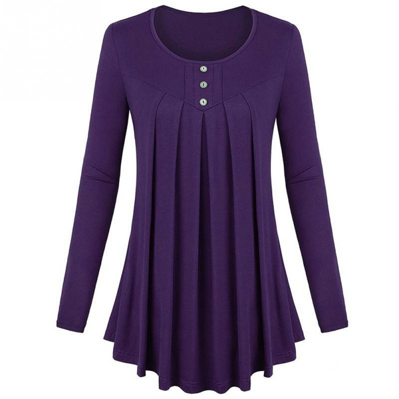 Purple Pleated Top Large