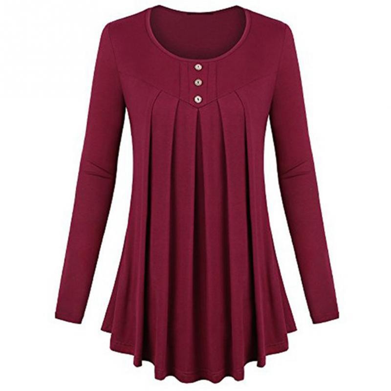 Red Pleated Top Medium