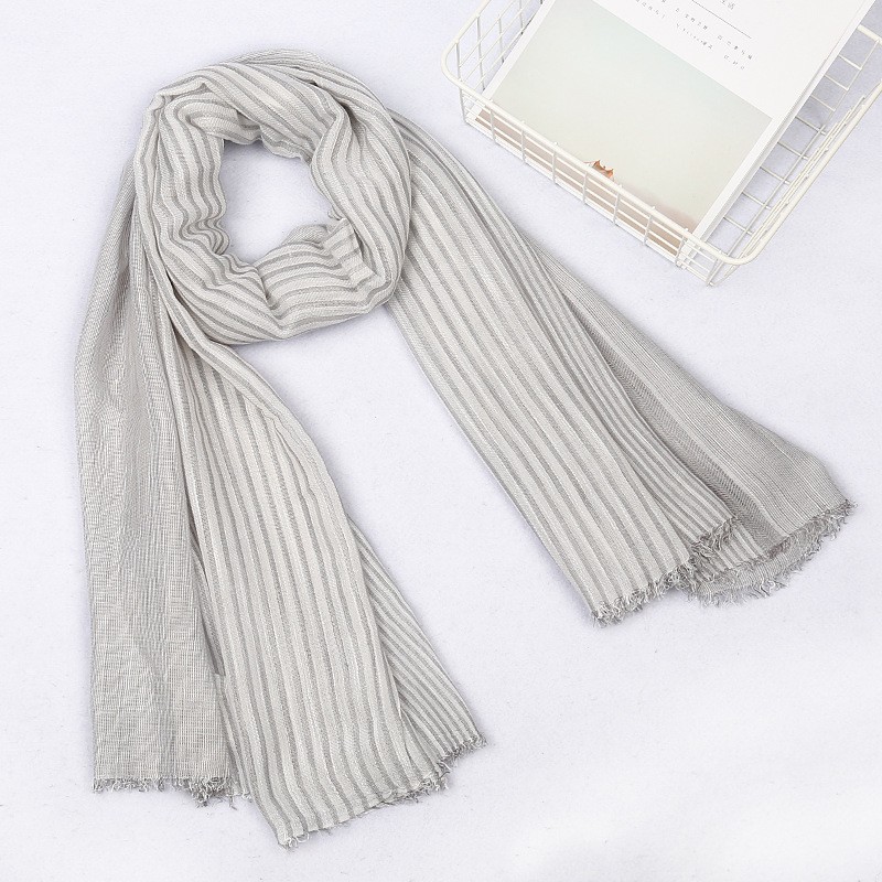Light Grey Humbug Striped Hijab