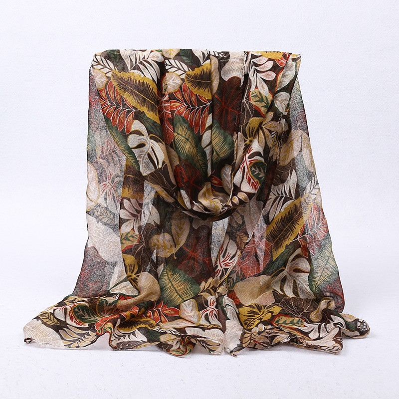 turmeric Natural Foliage Print Hijab