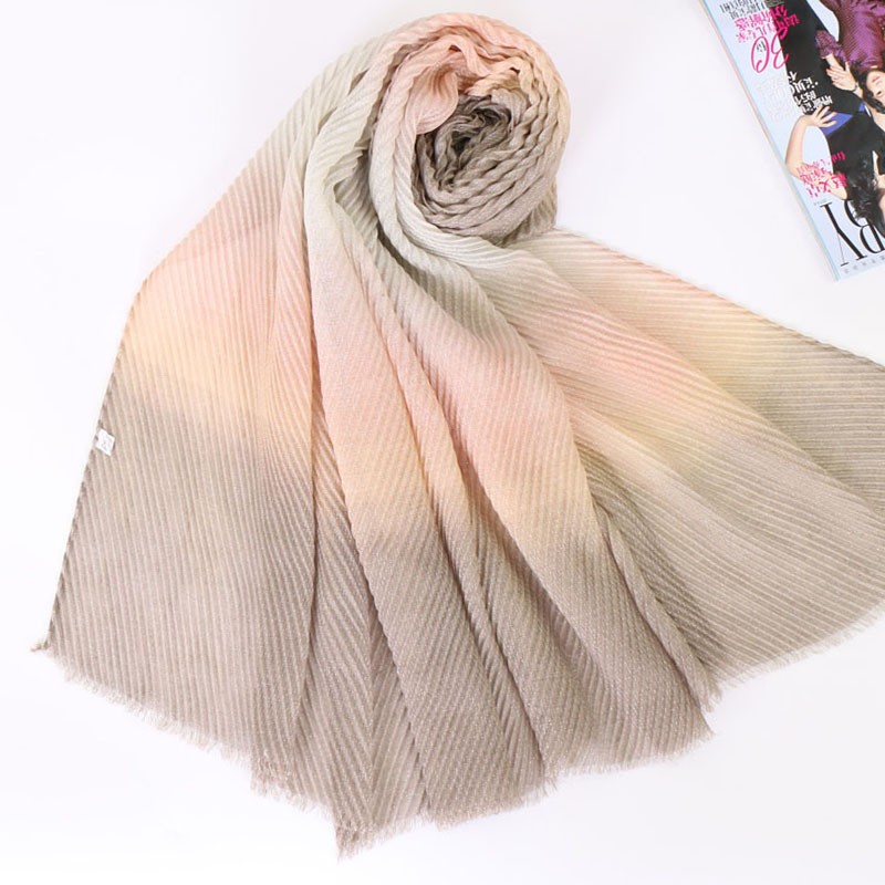 light khaki Crinkle Ombre Hijab