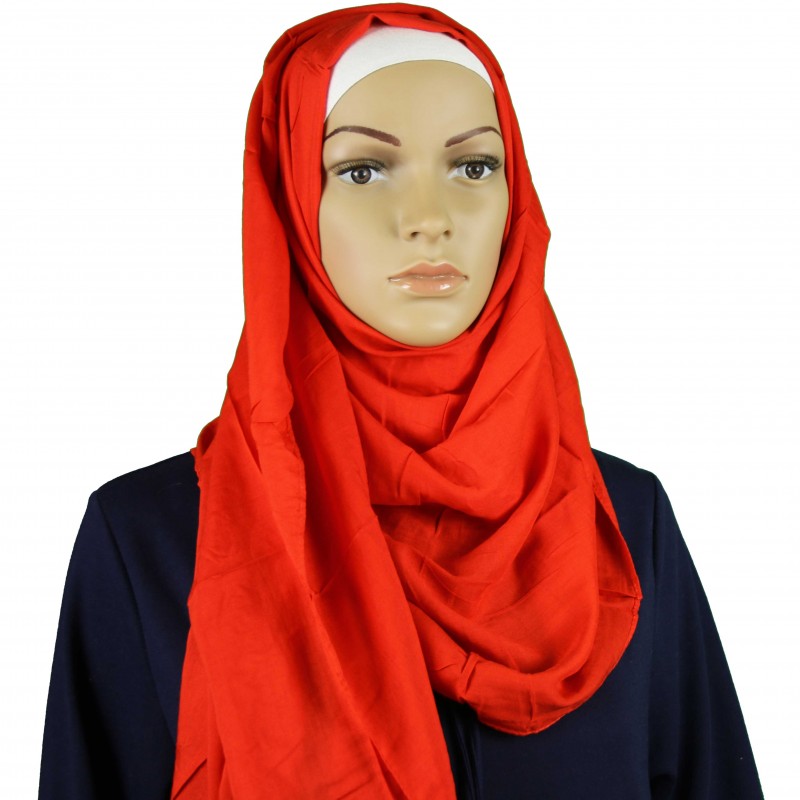 Red Pure Cotton Regular Hijab