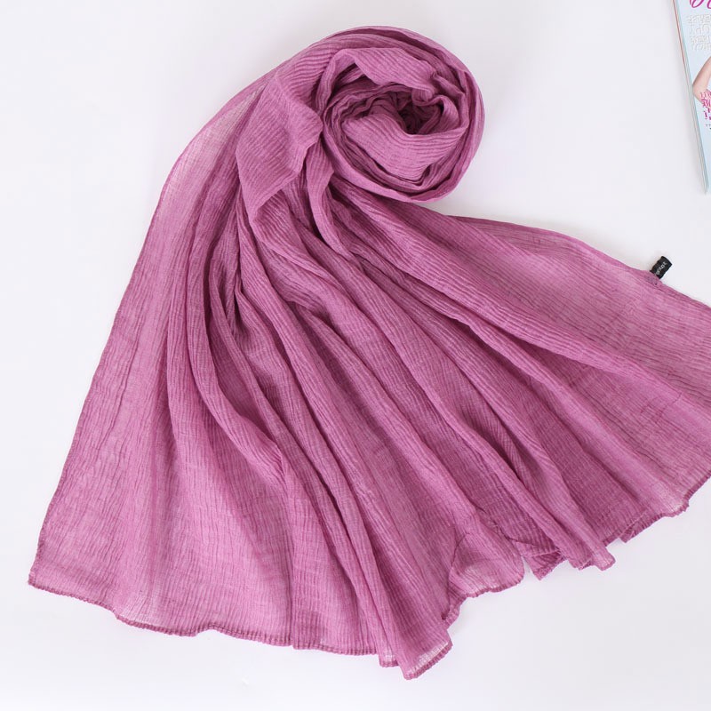 leather red Crimp Cotton Crinkle Hijab