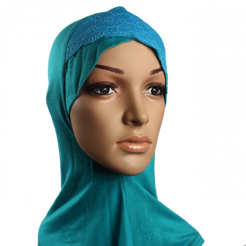 Aqua Lace Hijab Full Underscarf