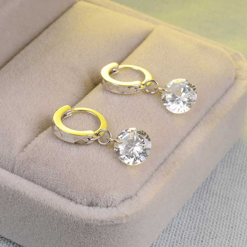 Crystal Drop Polished Earrings