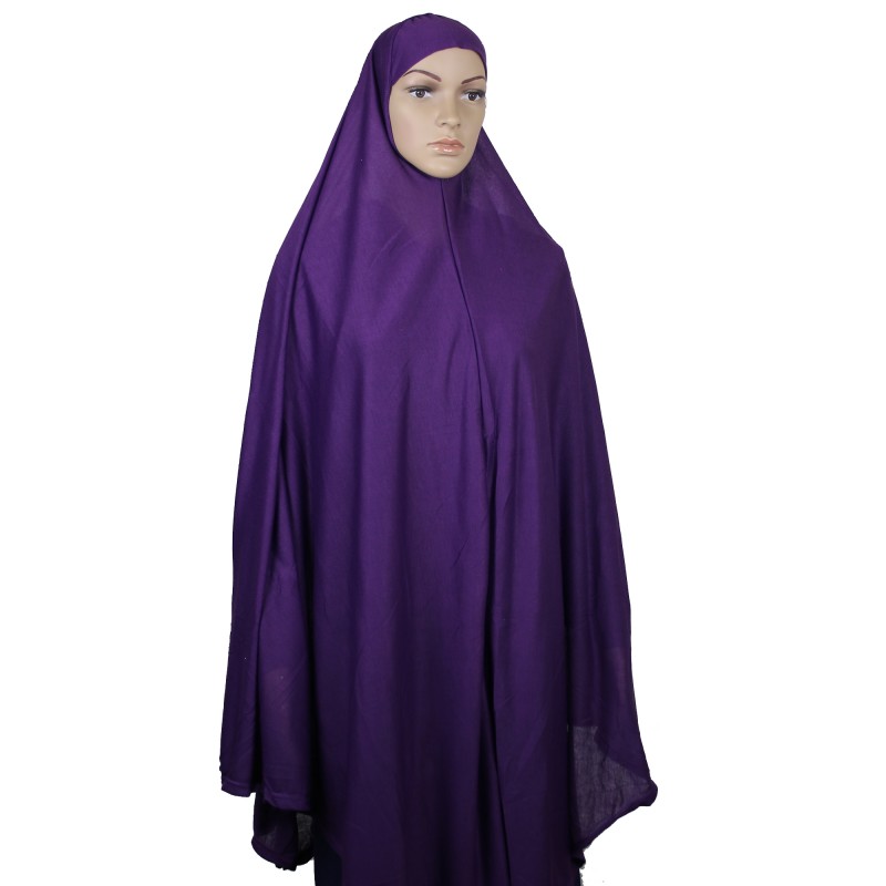 Purple Long Khimar - One Piece