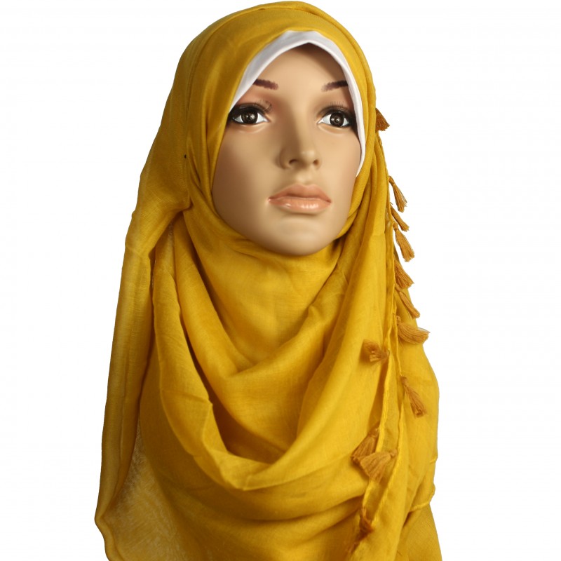 Gold Tassel Hijab