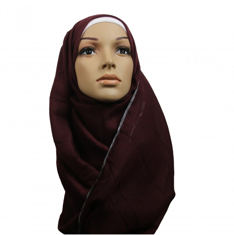 Cocoa Bean Silver Chain Hijab