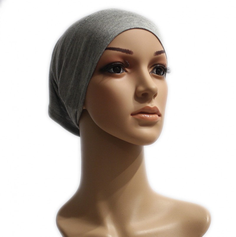 Ash Grey Slip-on Hijab Cap
