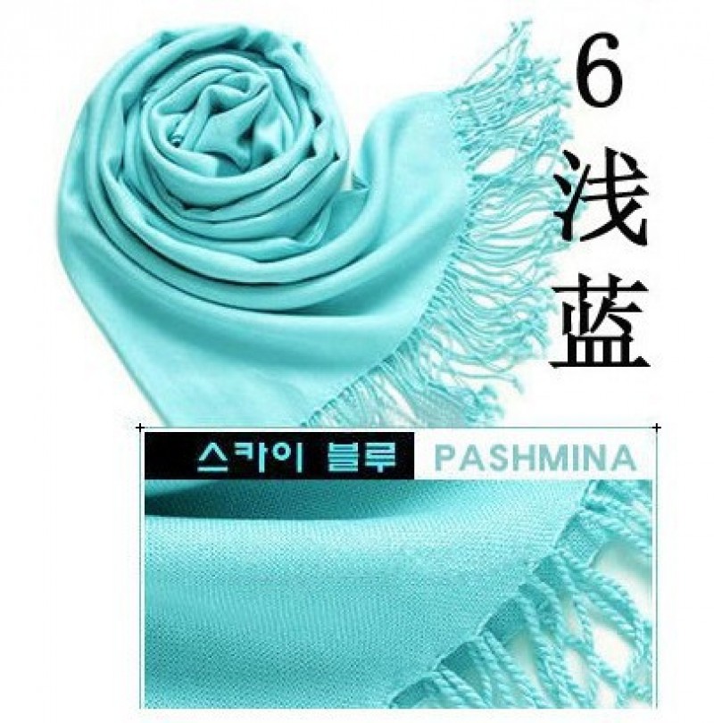  light blue Cashmere 180x70cm Pashmina Hijab