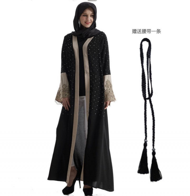 Black Midnight Open Abaya XL 